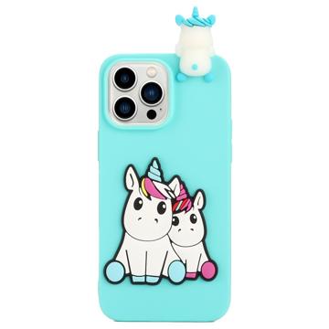 3D Cartoon iPhone 14 Pro Max TPU Hoesje - Eenhoorns