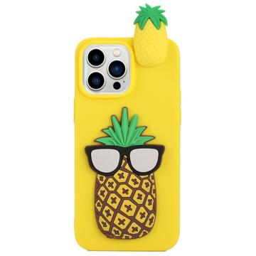 3D Cartoon iPhone 14 Pro Max TPU Hoesje - Ananas