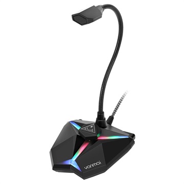 Yanmai G35 zwanenhals desktopmicrofoon met RGB-licht - zwart