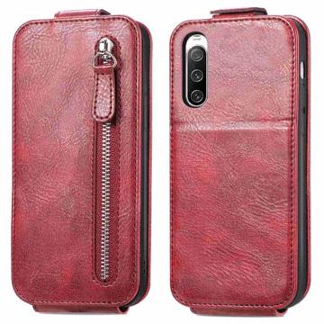 Ritsvak Sony Xperia 10 IV Verticale Flip Case - Rood