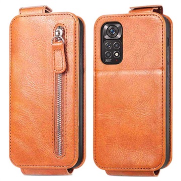 Ritsvak Xiaomi Redmi Note 11/11S Verticale Flip Case - Bruin