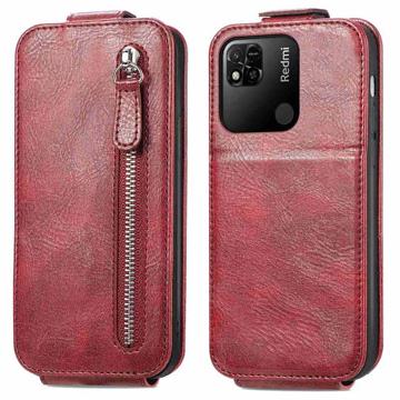 Zak met ritssluiting Xiaomi Redmi 10A verticale flip-case - rood