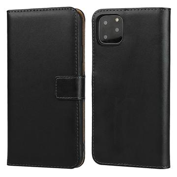 iPhone 11 Leren Wallet Case met Standaard - Zwart