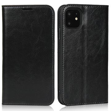 iPhone 11 Wallet Leren Hoesje met Standaard - Zwart