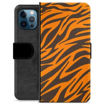 iPhone 12 Pro Premium Portemonnee Hoesje - Tijger