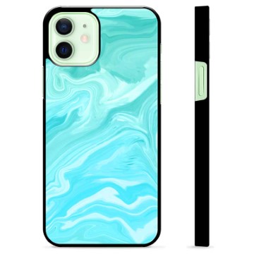 Beschermhoes voor iPhone 12 - Blauw Marmer