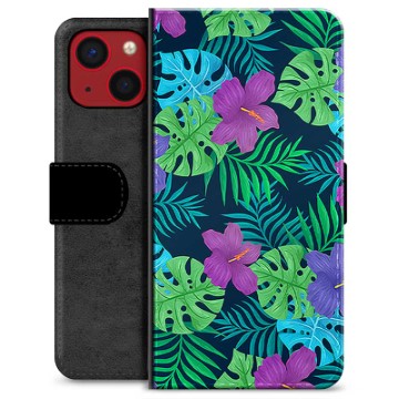 iPhone 13 Mini Premium Portemonnee Hoesje - Tropische Bloem