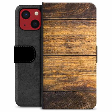 iPhone 13 Mini Premium Portemonnee Hoesje - Hout