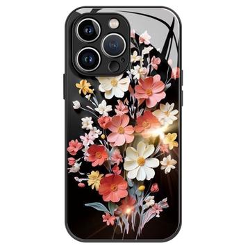 iPhone 13 Pro Flower Bouquet Hybride hoesje - zwart