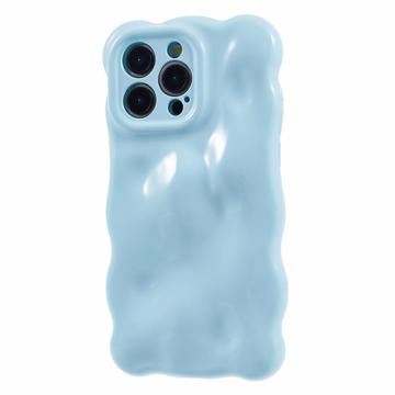 iPhone 13 Pro Golvende rand Candy Bubbles TPU hoesje - Baby Blue