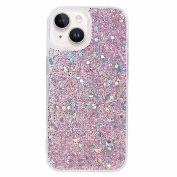 iPhone 14 Glitter Flakes TPU Case - Pink