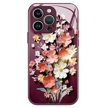 iPhone 14 Pro Flower Bouquet Hybrid hoesje - Wijnrood