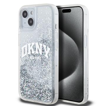 iPhone 15 DKNY Liquid Glitter Arch Logo Case - Transparant