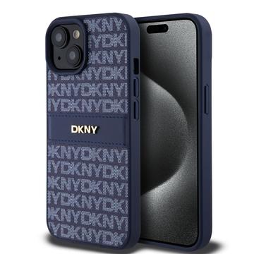 iPhone 15 DKNY Repeat Pattern Tonal Stripe hoesje - Blauw