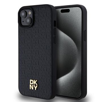 iPhone 15 Plus DKNY Repeat Pattern Stack Logo Case - MagSafe compatibel - Zwart