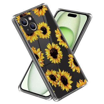 iPhone 15 Plus Stijlvolle Ultradunne TPU Hoesje - Zonnebloemen