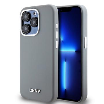 iPhone 15 Pro DKNY Liquid Silicone Metal Logo Case - Magsafe Compatibel - Grijs