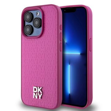 iPhone 15 Pro DKNY Repeat Pattern Stack Logo Case - MagSafe compatibel - Roze