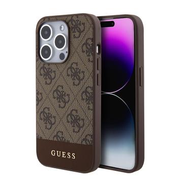 Guess 4G Stripe Back Cover voor Apple iPhone 15 Pro (6.1") - Bruin