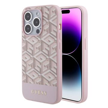 Guess G-Cube Back Case (MagSafe Compatible) voor Apple iPhone 15 Pro (6.1") - Roze
