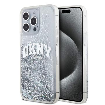 iPhone 15 Pro Max DKNY Liquid Glitter Arch Logo Case - Transparant