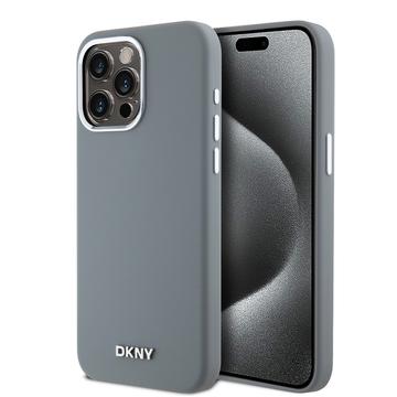 iPhone 15 Pro Max DKNY Liquid Silicone Metal Logo Case - Magsafe Compatibel - Grijs