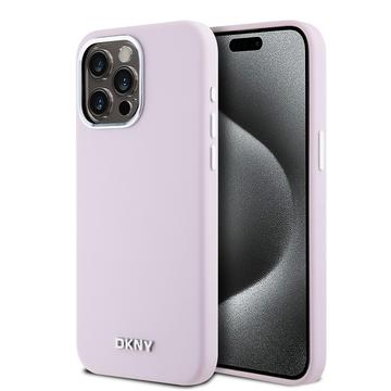 iPhone 15 Pro Max DKNY Liquid Silicone Metal Logo Case - Magsafe Compatibel - Roze