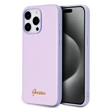 Guess Iridescent Metal Script Back Case - Apple iPhone 15 Pro Max (6.7") - Paars