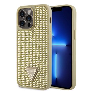 Guess Rhinestones Back Cover voor Apple iPhone 15 Pro Max (6.7") - Goud