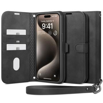 iPhone 15 Pro Max Spigen Portemonnee S Portemonnee Hoesje - Zwart