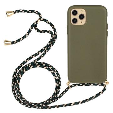 iPhone 15 Pro Max TPU Hoesje met Lanyard - Army Groen