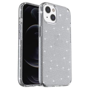 iPhone 15 Stijlvolle Glitter Series Hybrid Case - Wit