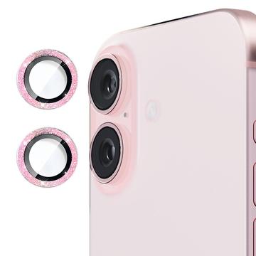 iPhone 16/16 Plus Hat Prince Glitter Camera Lens Beschermer - Roze