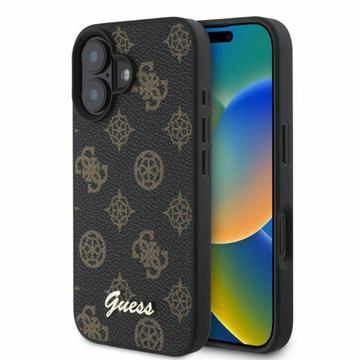 iPhone 16 Guess Peony Script hoesje - MagSafe compatibel - Zwart