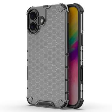 iPhone 16 Honeycomb Armored Hybride Hoesje - Zwart