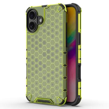 iPhone 16 Honeycomb Armored Hybride Hoesje - Groen