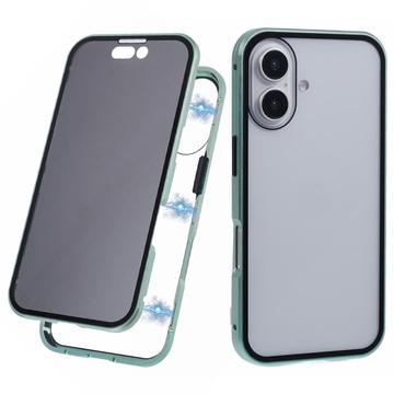 iPhone 16 Magnetisch Hoesje met Gehard Glas - Privacy - Groen