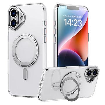 iPhone 16 Plus Magnetische Standaard Hybride Hoesje - Doorzichtig