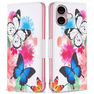 iPhone 16 Plus Wonder Series Portemonnee Hoesje - Vlinders