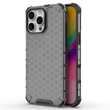 iPhone 16 Pro Honeycomb Armored Hybride Hoesje - Zwart