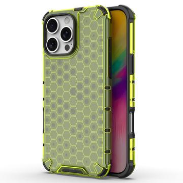 iPhone 16 Pro Honeycomb Armored Hybride Hoesje - Groen