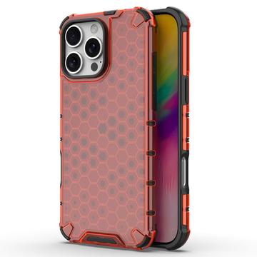 iPhone 16 Pro Max Honeycomb Armored Hybride Hoesje - Rood