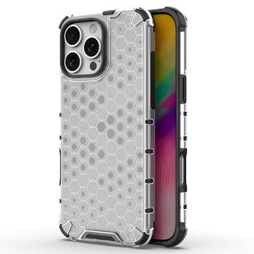 iPhone 16 Pro Max Honeycomb Armored Hybride Hoesje - Grijs