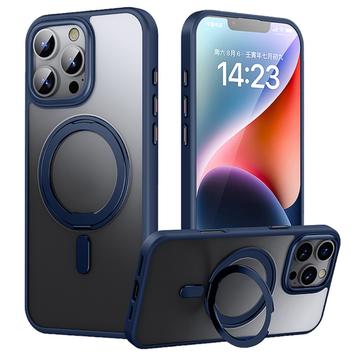 iPhone 16 Pro Max Magnetische Standaard Hybride Hoesje - donkerblauw