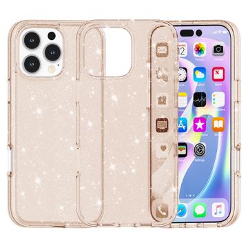 iPhone 16 Pro Max Stylish Glitter Series Hybride Hoesje - Goud