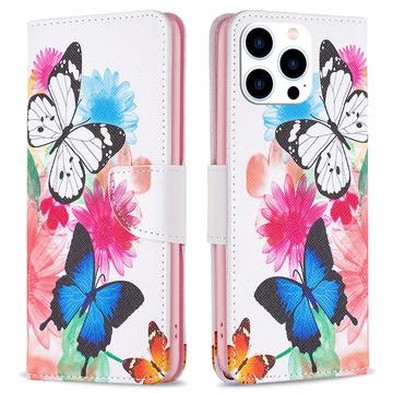 iPhone 16 Pro Wonder Series Portemonnee Hoesje - Vlinders