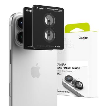 iPhone 16/16 Plus Ringke Camera Lens Glazen Protector - 2 St. - Zwart