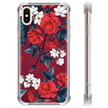 Hybride hoesje voor iPhone X / iPhone XS - Vintage bloemen