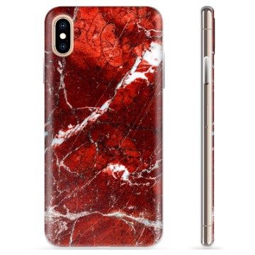 iPhone XS Max TPU-hoesje - rood marmer