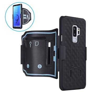 2-in-1 Afneembare Samsung Galaxy S9+ Sportarmband - Zwart